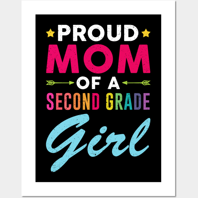 Proud Mom Of A Second grade Girl Back To School Wall Art by kateeleone97023